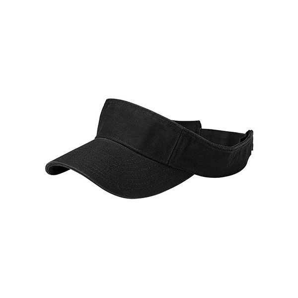 24 Pieces of Pro Style Cotton Twill Washed Visor BLACK