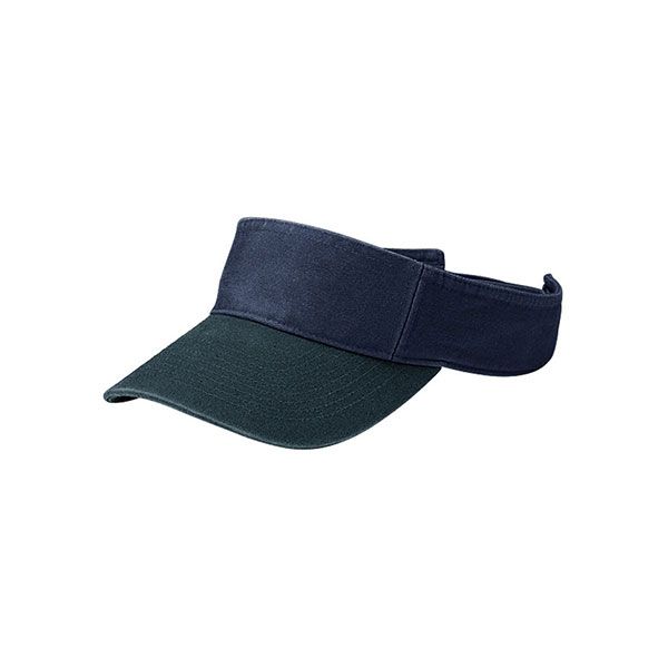 24 Pieces of Pro Style Cotton Twill Washed Visor NVY-D.GRN