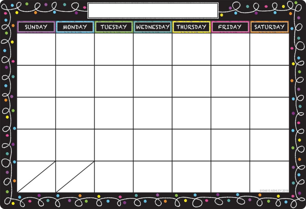 24 Pieces Smart Poly Chart 13"x19", Chalk Dots With Loops Calendar ...