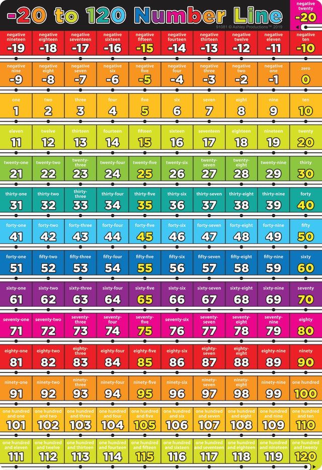 24 Pieces of Number -20 To 120 13" X 19" Smart Poly Chart