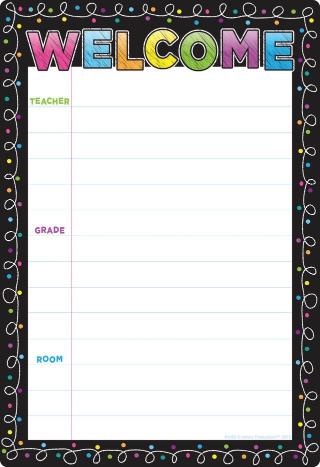 24 Pieces of Chalk Dots Welcome 13" X 19" Smart Poly Chart