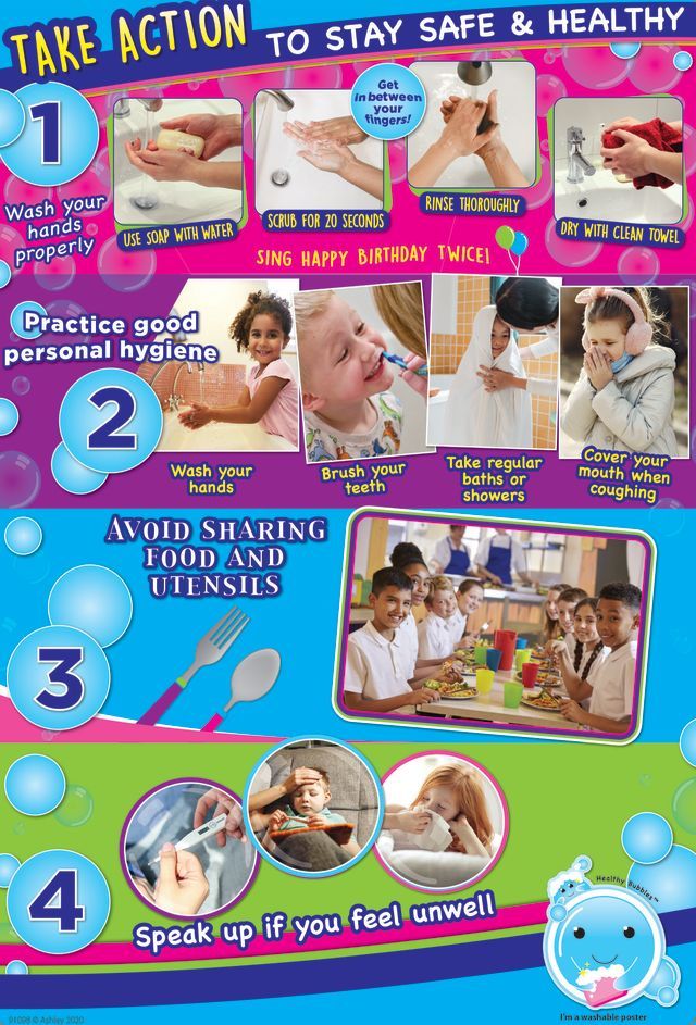 24 Pieces of Smart Poly Chart 13"x19", Basic Hygiene