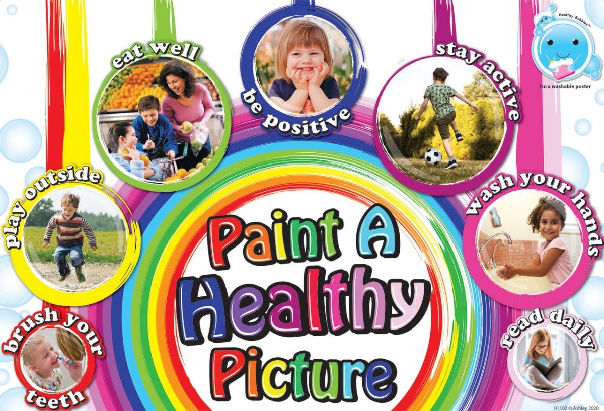 24 Pieces of Smart Poly , Healthy Bubbles, Chart 13"x19", Paint A Healthy Picture