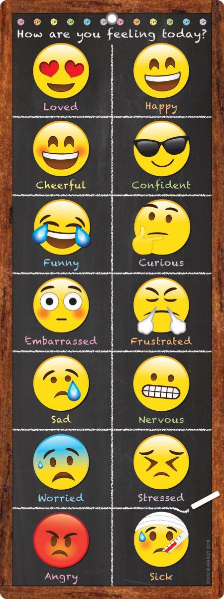 24 Pieces of Smart Poly Clip Chart With Grommett 9"x24", Emotion Icons Feelings