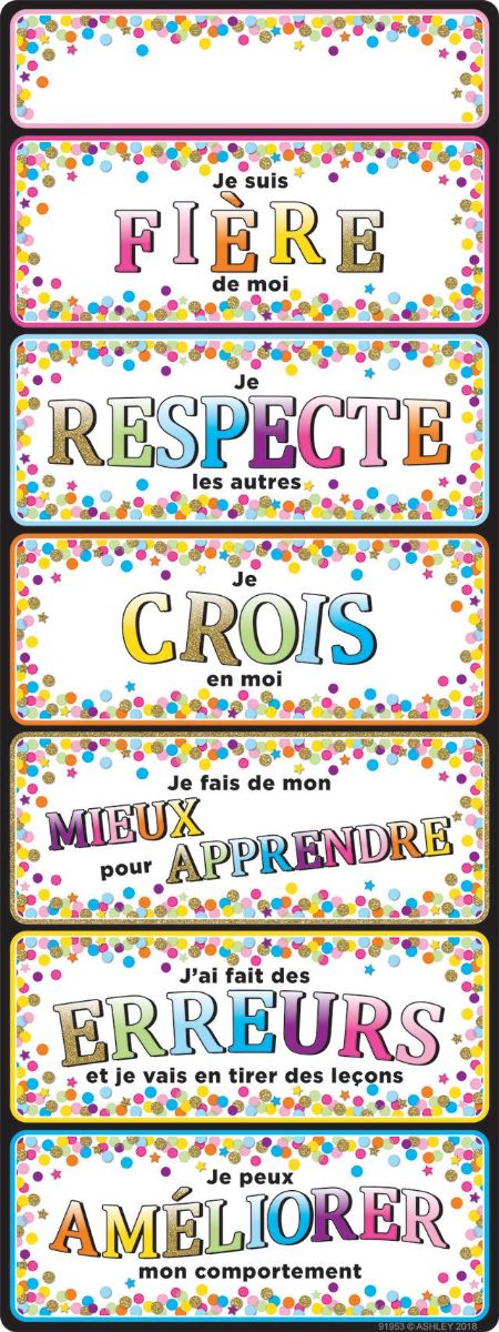 24 Pieces of Smart Poly Clip Chart With Grommett 9"x24", French Confetti Positive Behavior