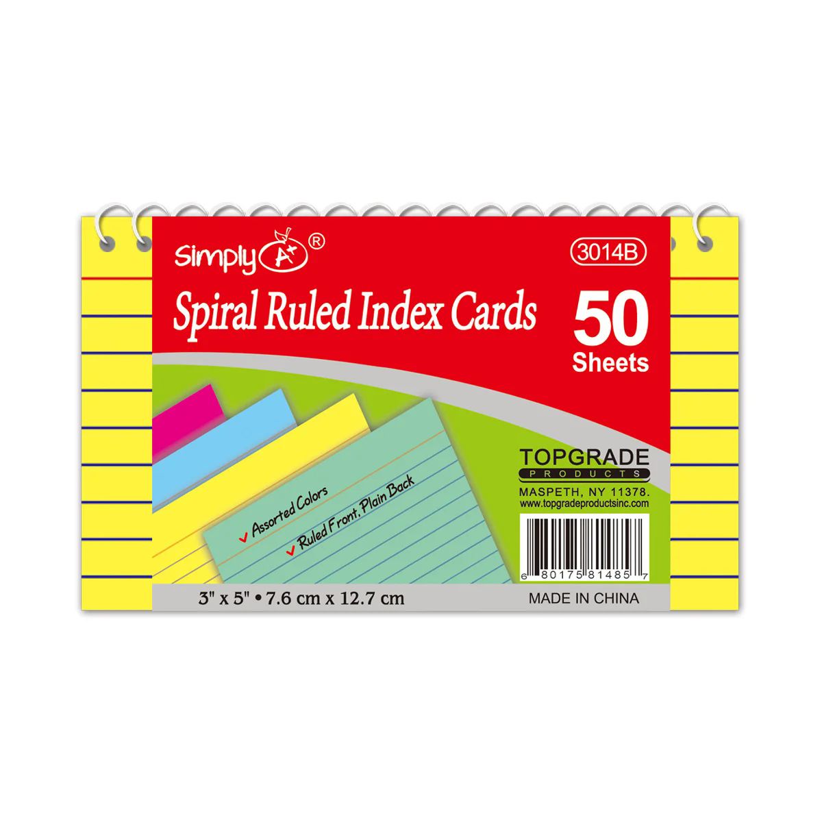 48 Pieces of Colored Index Card Spiral Bound