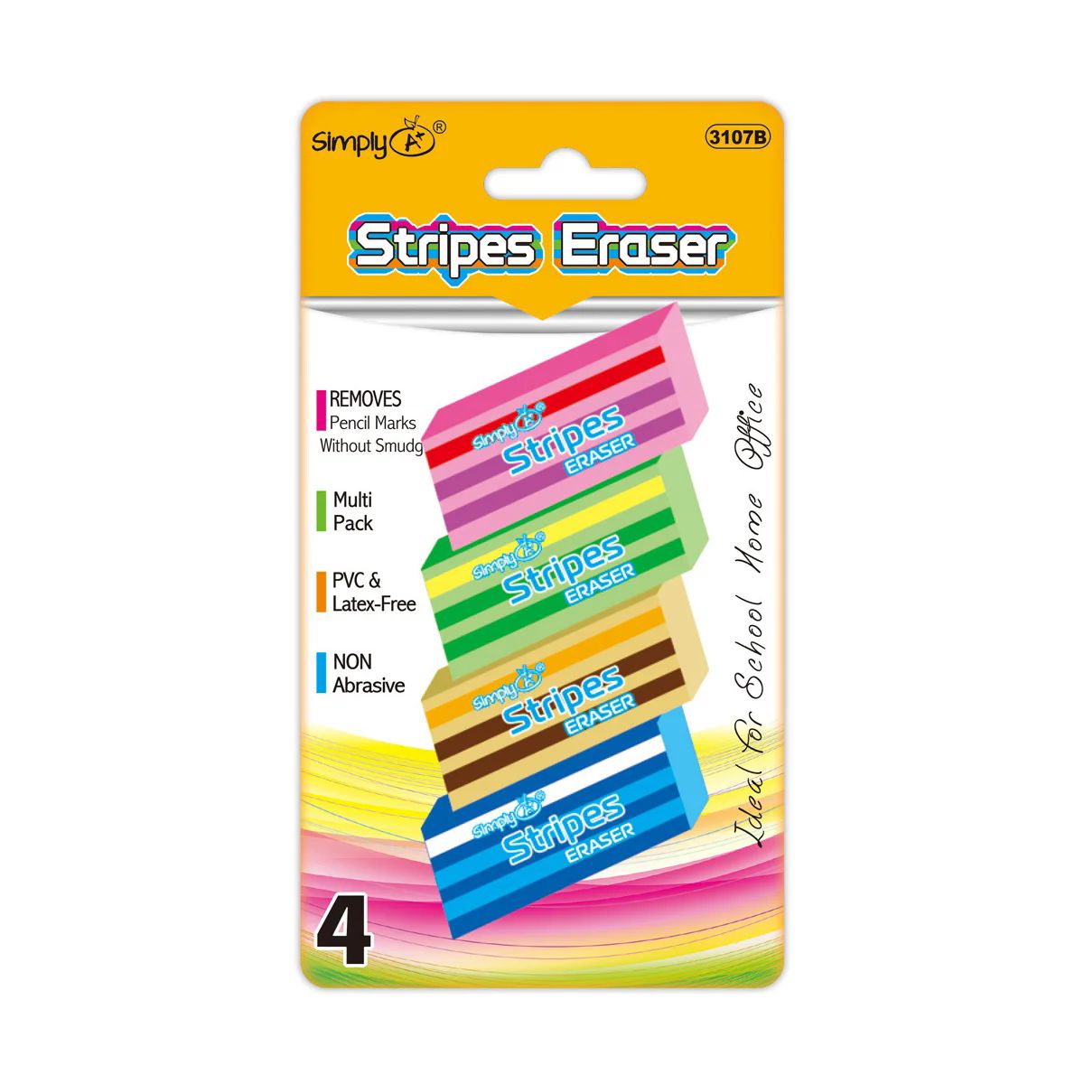 36 Pieces of 4-Piece stripes eraser