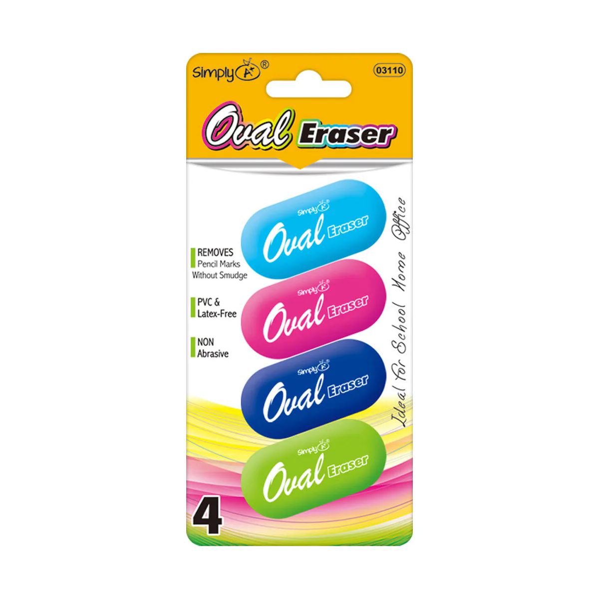 36 Pieces of 4-Count oval easer