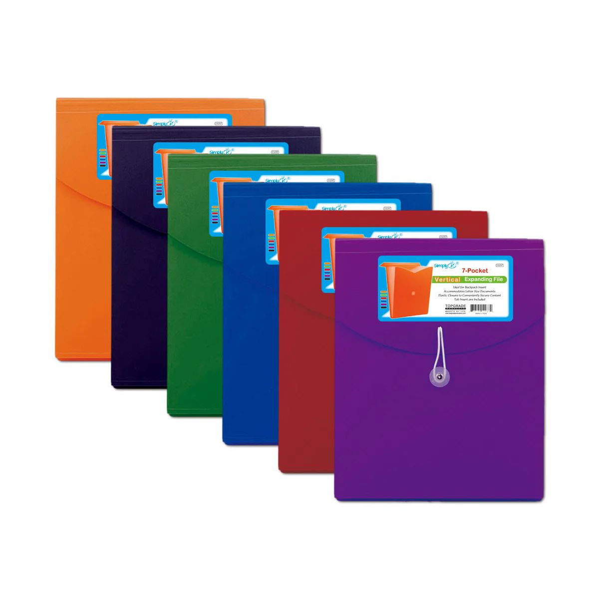 24 Pieces of 7-Pocket Expanding Folder Vertical