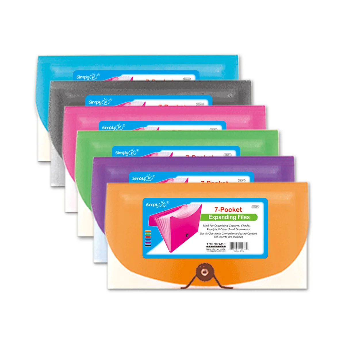 48 Pieces of 7-Pocket Expanding File 26.4*13.3*2.5cm