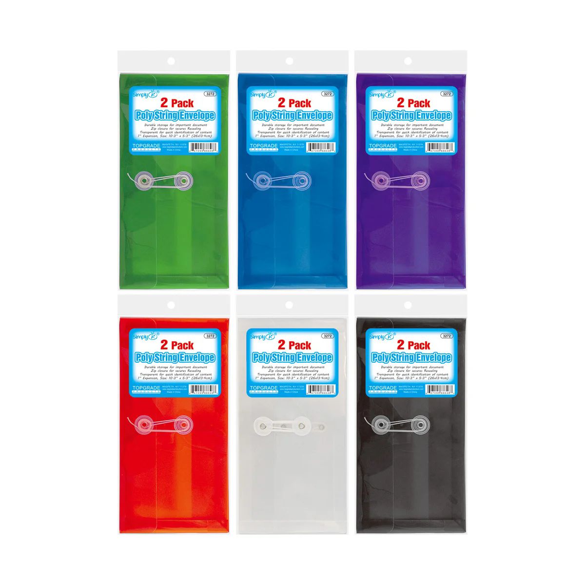 48 Pieces of 2-count Poly String Envelope