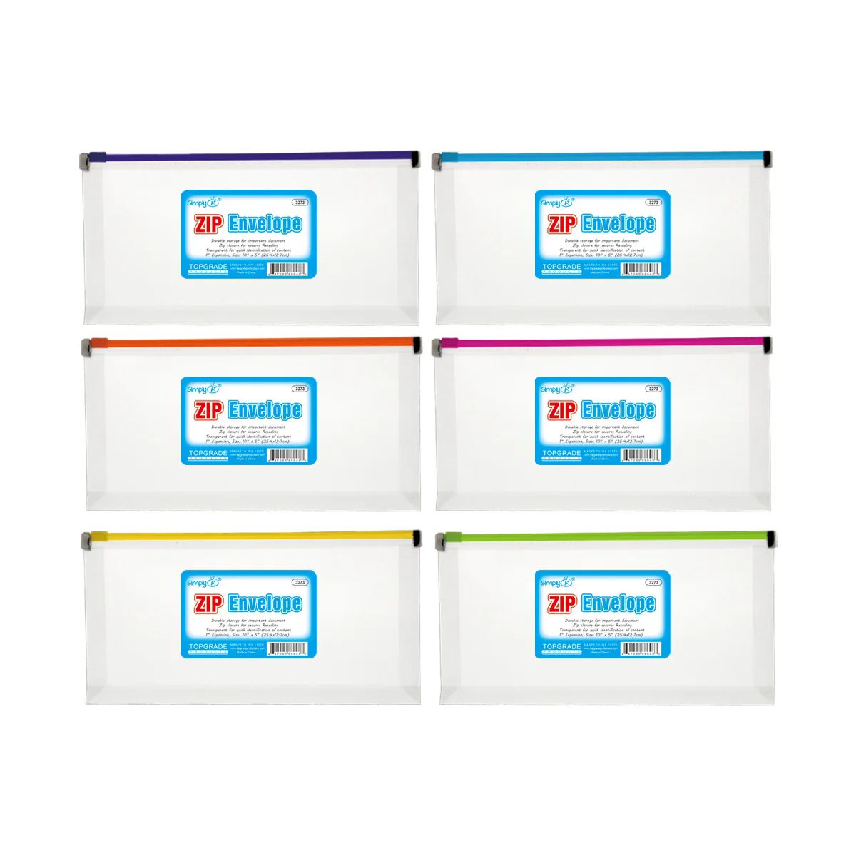 48 Pieces of Zip Envelope Clear