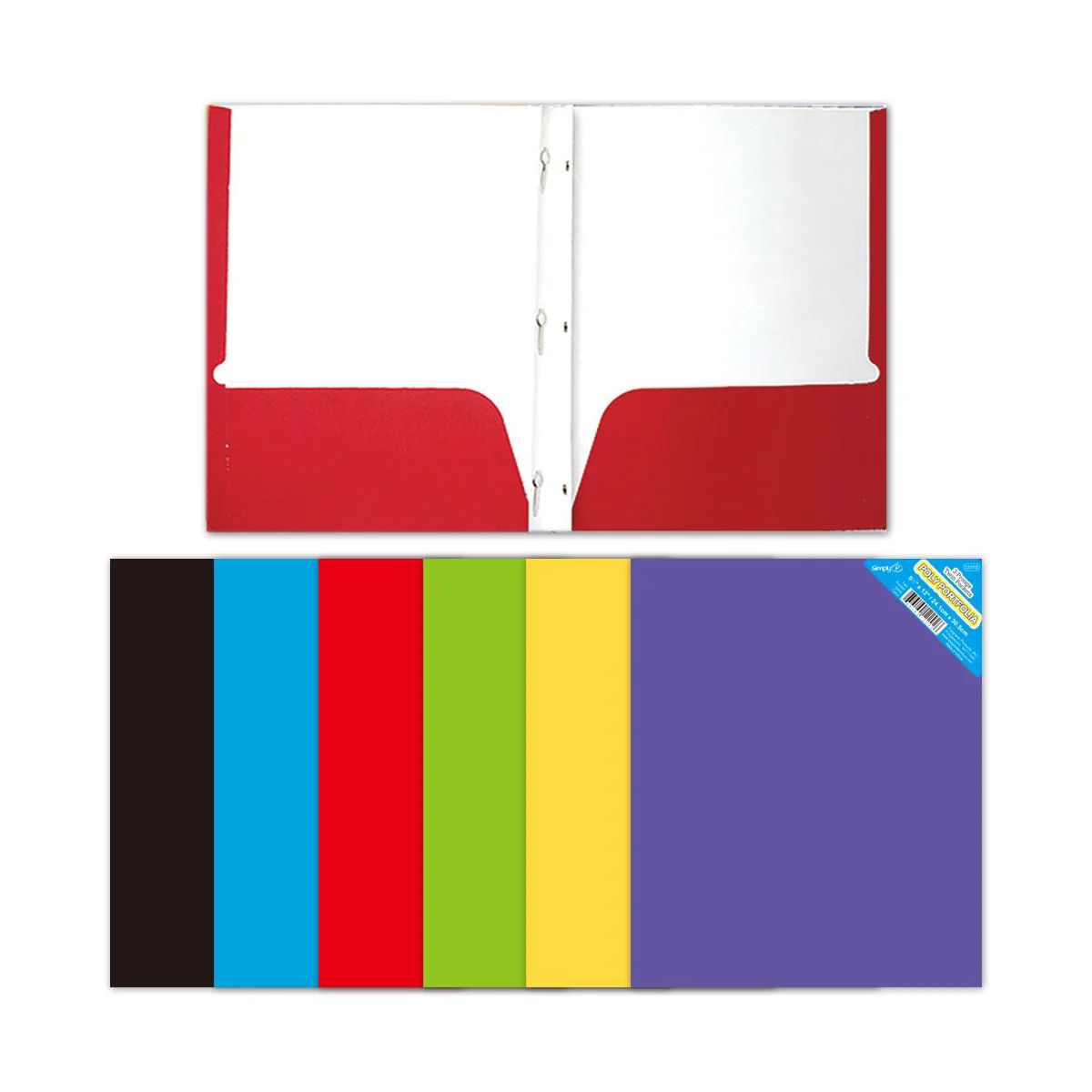 48 Pieces of 2-pockets poly folder with 3 prongs