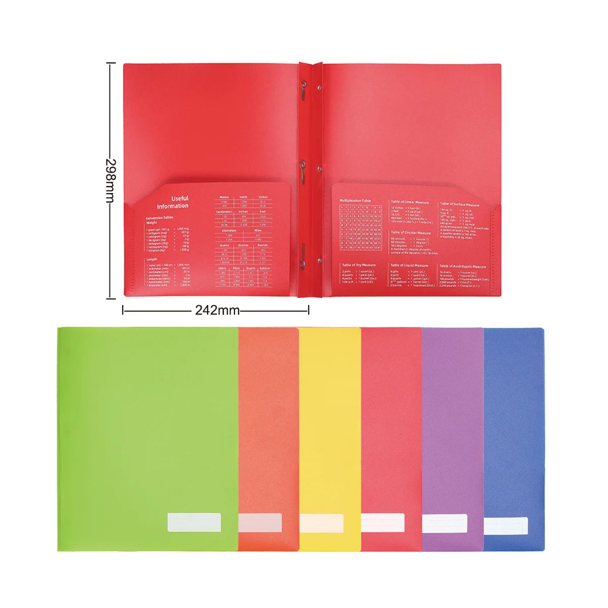 48 Pieces of 2-pocket folder with prong 298*242mm