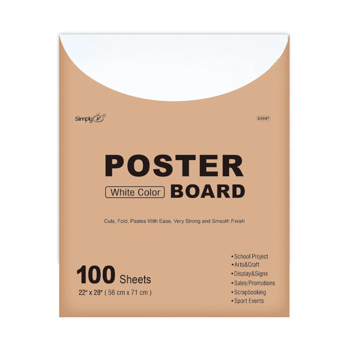 100 Pieces of Poster Board White Color 100 Sheets