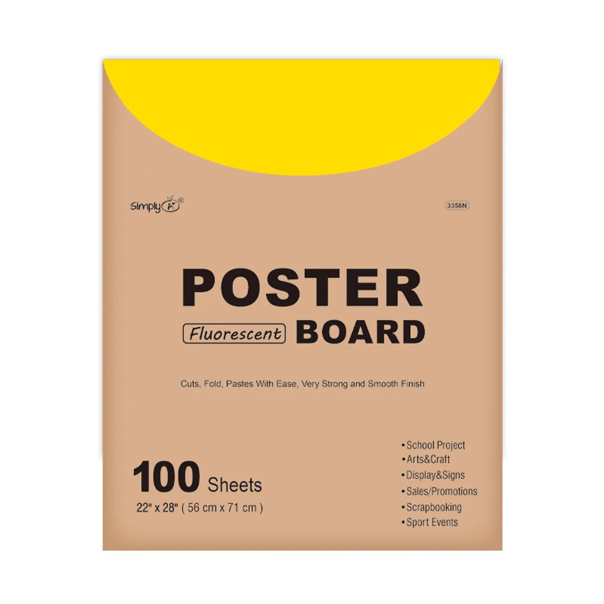 100 Pieces of Poster Board Fluorescent Colors 100 Sheets