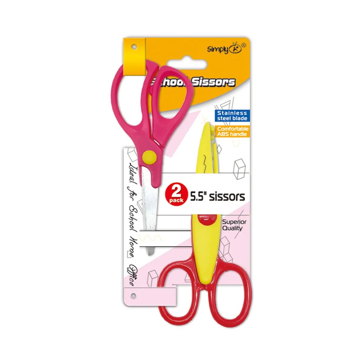 48 Pieces of 2-count 5.5inch Scissors Abs Handle