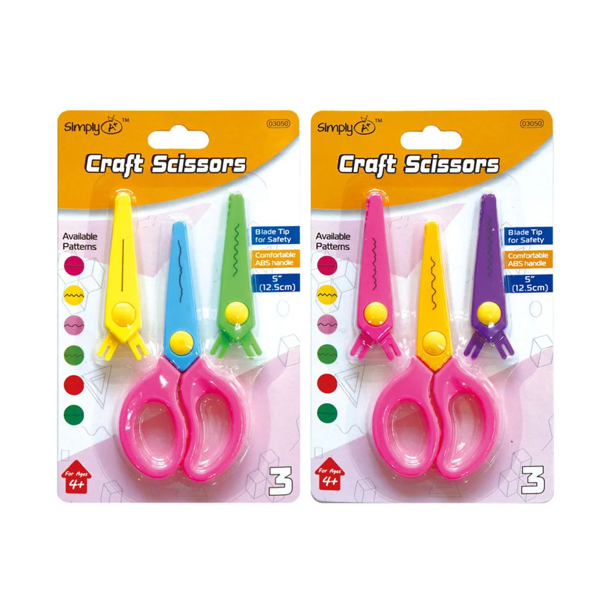48 Pieces of Craft Scissors 6 Assorted Patterns