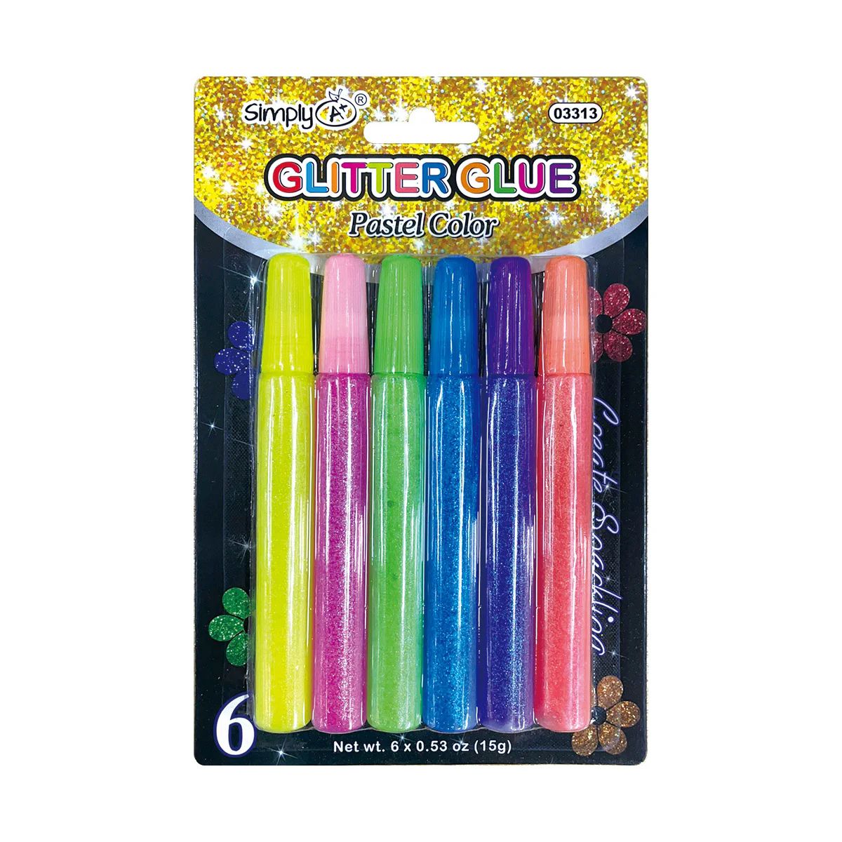 36 Pieces of Glitter Glue Pastel Color 6ct