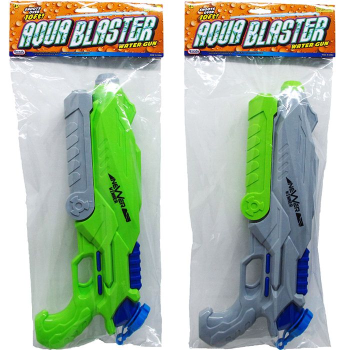 12 pieces of 15" Water Gun W/ Pump Actn In Poly Bag W/header, 2 Asst