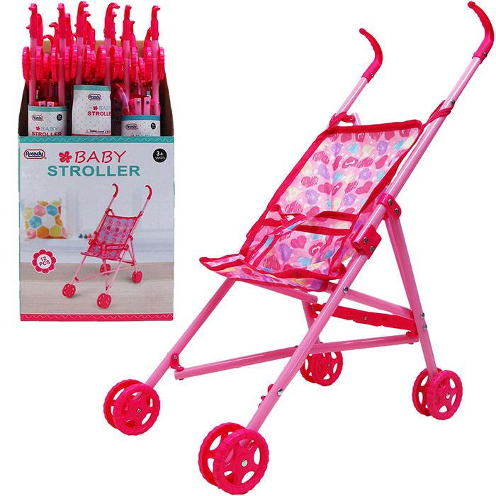 12 Pieces of 23.5"h Plastic Frame Doll Stroller In 12pc Display Box