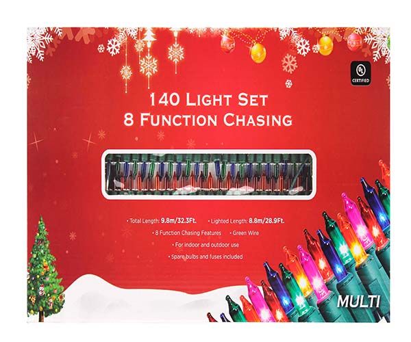 12 pieces of Ul 140l Mini Lights (multi Color Bulb) With 8 Func