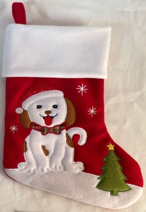 72 Pieces of Xm Stocking Red W/emb Dog