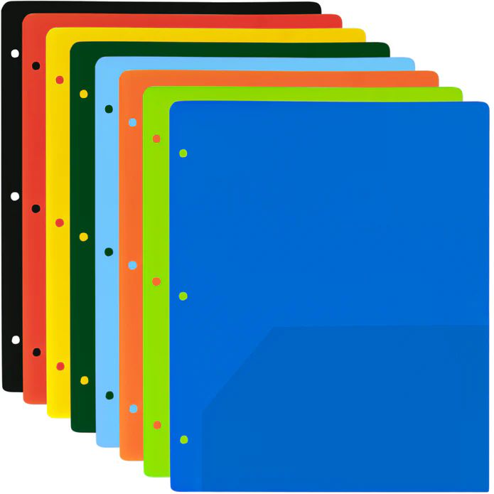 100 Pieces of Translucent 2-Pocket Poly Folders