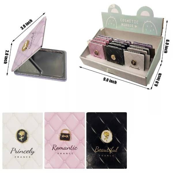 24 Pieces of Elegant Pocket Mirror 12pc/disp