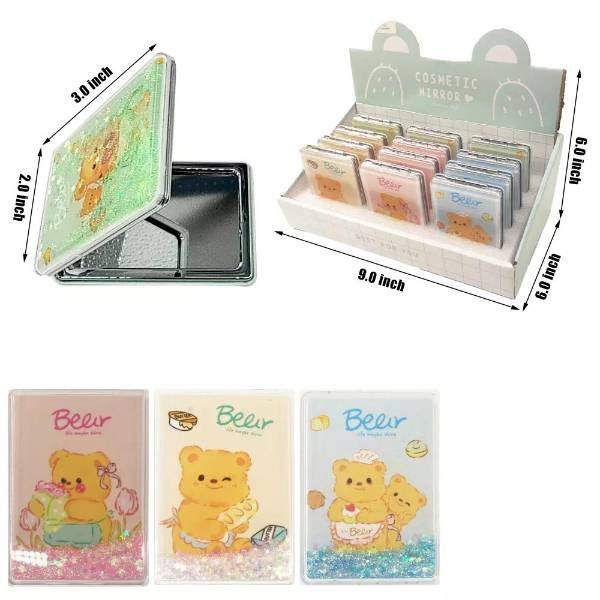 24 Pieces of Bear Pocket Mirror 12pc/disp