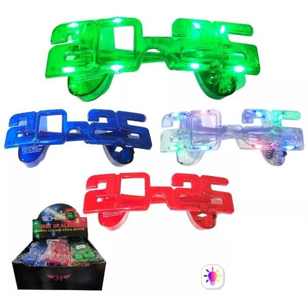 24 Pieces of 2025 Flashing Glasses