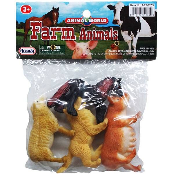24 Pieces of 4pc 3 in Farm Animals