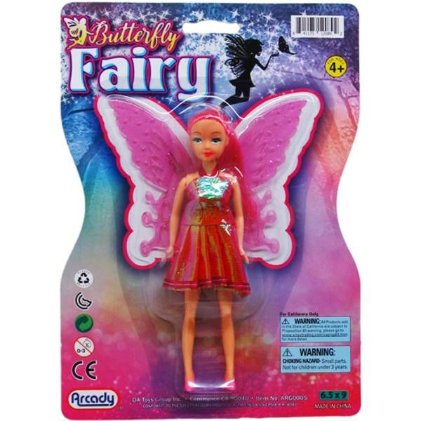 24 Pieces of 6.25 in Butterfly Fairy Doll 4 Assorted Colors