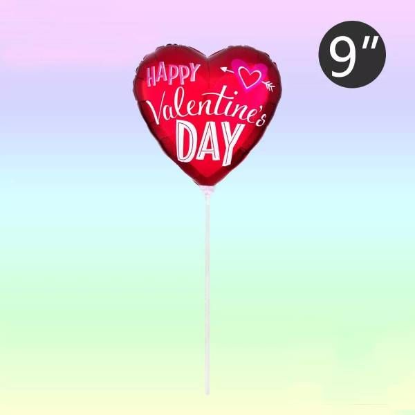 24 Pieces of 9 in Valentines Balloon with Stick