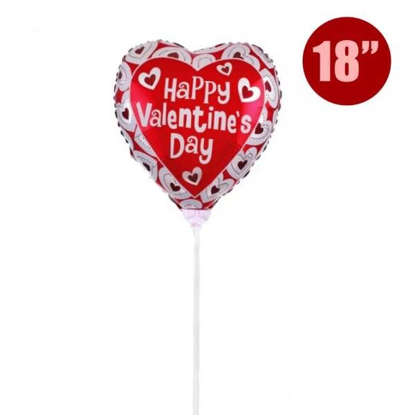 24 Pieces of 18 in Happy Valentines Foil Balloon