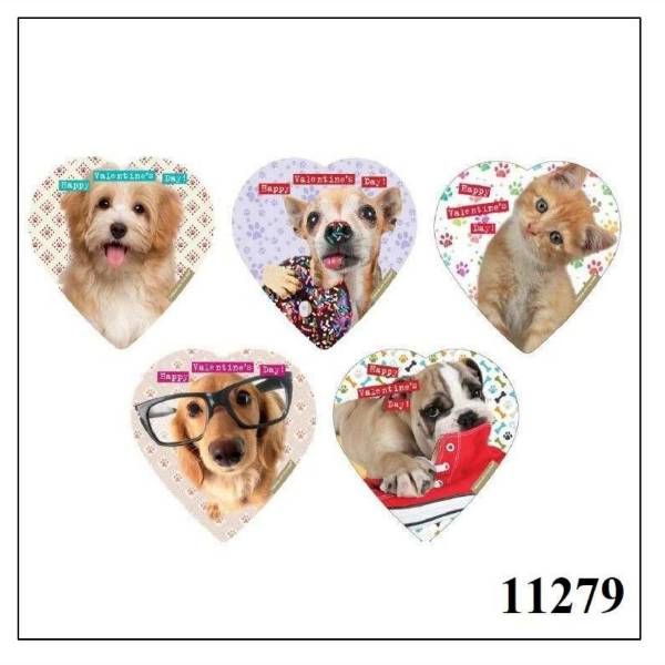 24 Pieces of 1.6 oz Cats and Dogs Heart Chocolates