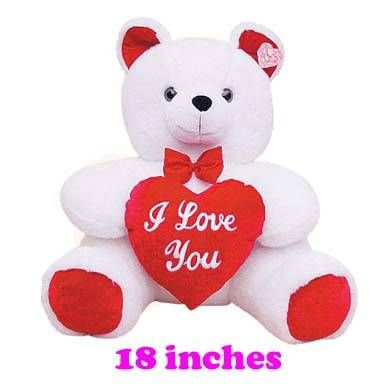 24 Pieces of 18 in White Bear With Red I Love You Heart