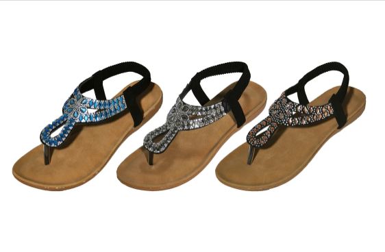 24 Pairs of Ladies' Bedazzled Sandals