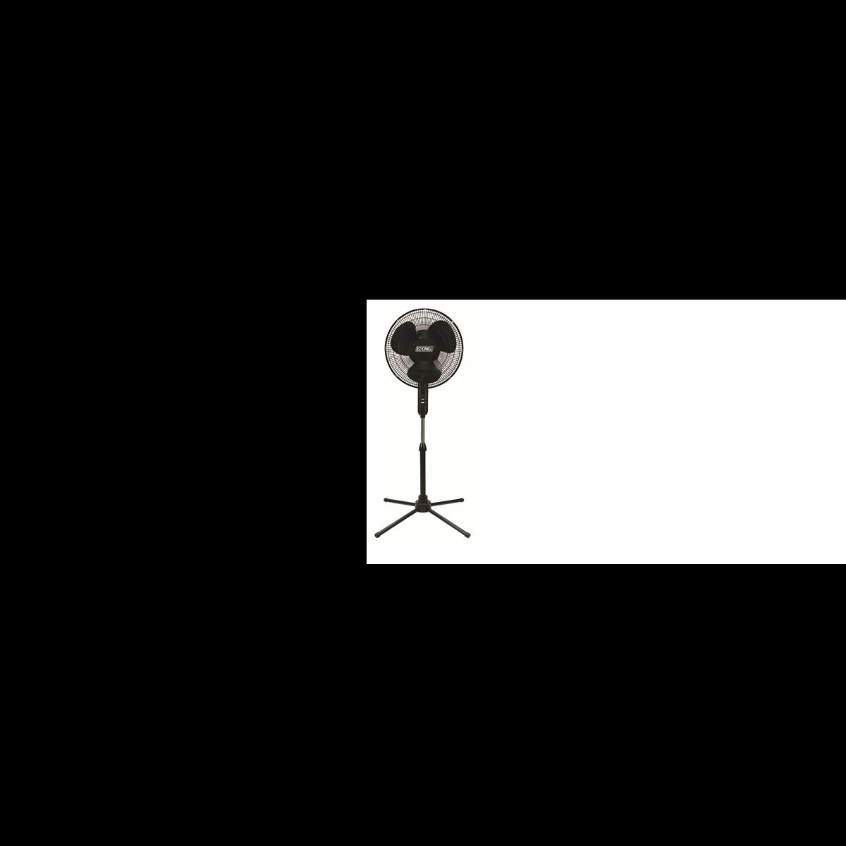 16" Black Oscillating Fan 1s With Folding Base