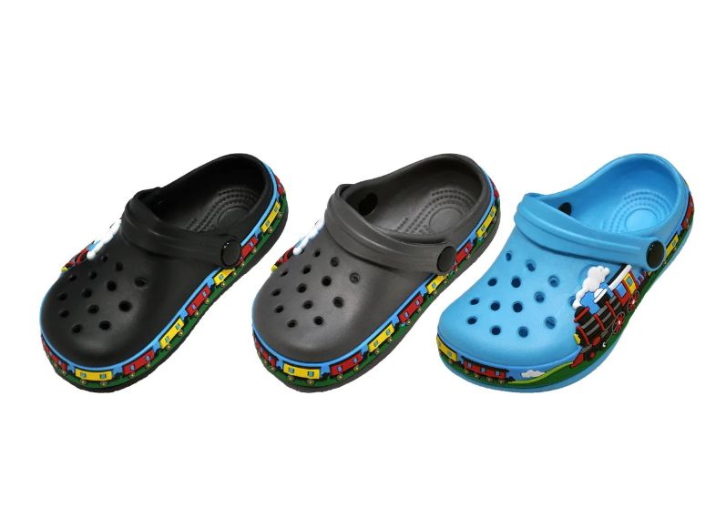 36 Pairs of Children Train Themed Clogs