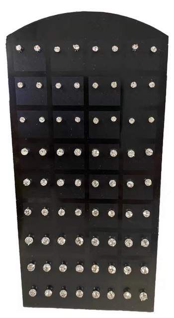 36 Pieces of Clear Cube Earring Studs Display