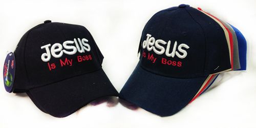 24 Pieces of Adjustable Baseball Hat Jesus Is My Boss Assorted Color