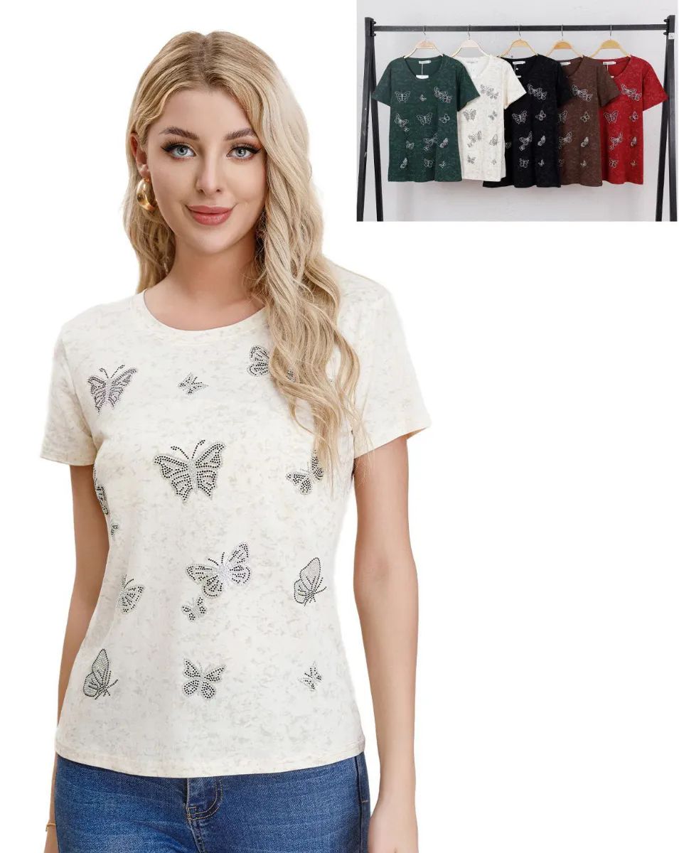 24 Pieces of Lady's Fashion T Shirt Mix Colors Mix Sizes
