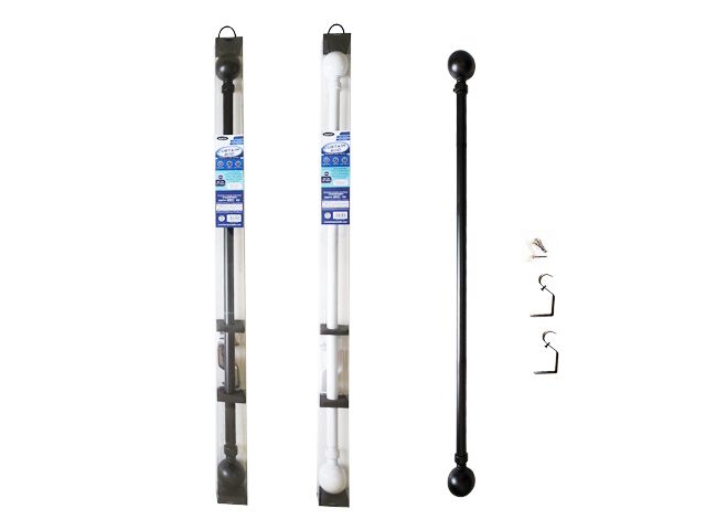 12 pieces of Curtain Rod 28inch-48inch White ,black Clr