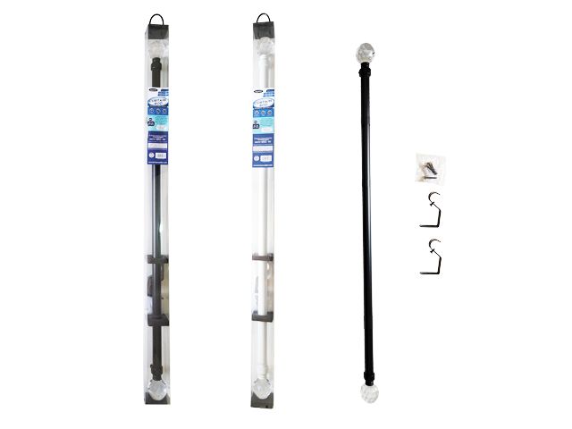12 pieces of Curtain Rod 28inch-48inch White ,black Clr