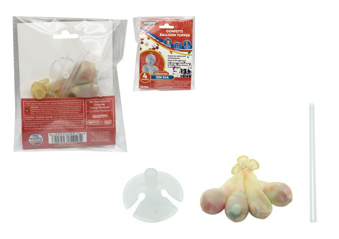 144 pieces of 4pc Balloon Toppers Confetti 5inchdia