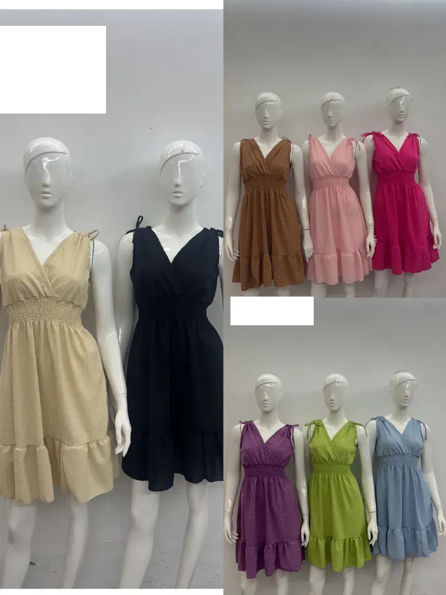 48 Pieces of Women's Dress Short Sleeve Solid Colors
