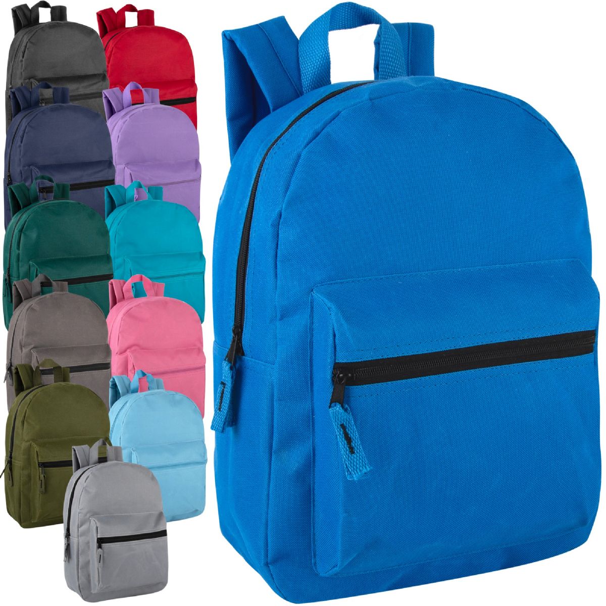 24 Pieces of 15-Inch Basic Backpack