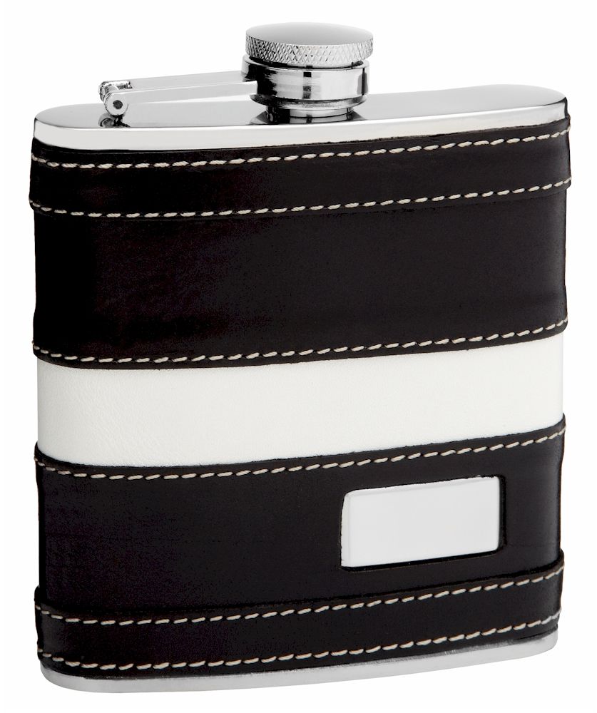6 Pieces of Leather Hip Flask Holding 6oz Pocket Size Stainless Steel