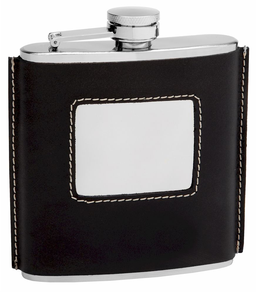 6 Pieces of Hip Flask Holding 6 oz 1920's Design Black Finish